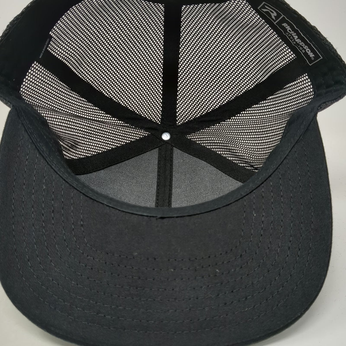 Richardson Trucker Hat Black One Size Lincoln Electric Patch Mesh Snapback Logo