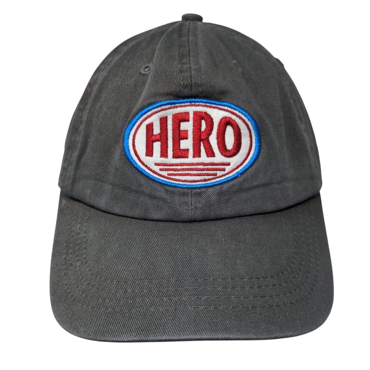 Hero I Am One Blood Slideback Hat Gray One Size Embroidered 6 Panel