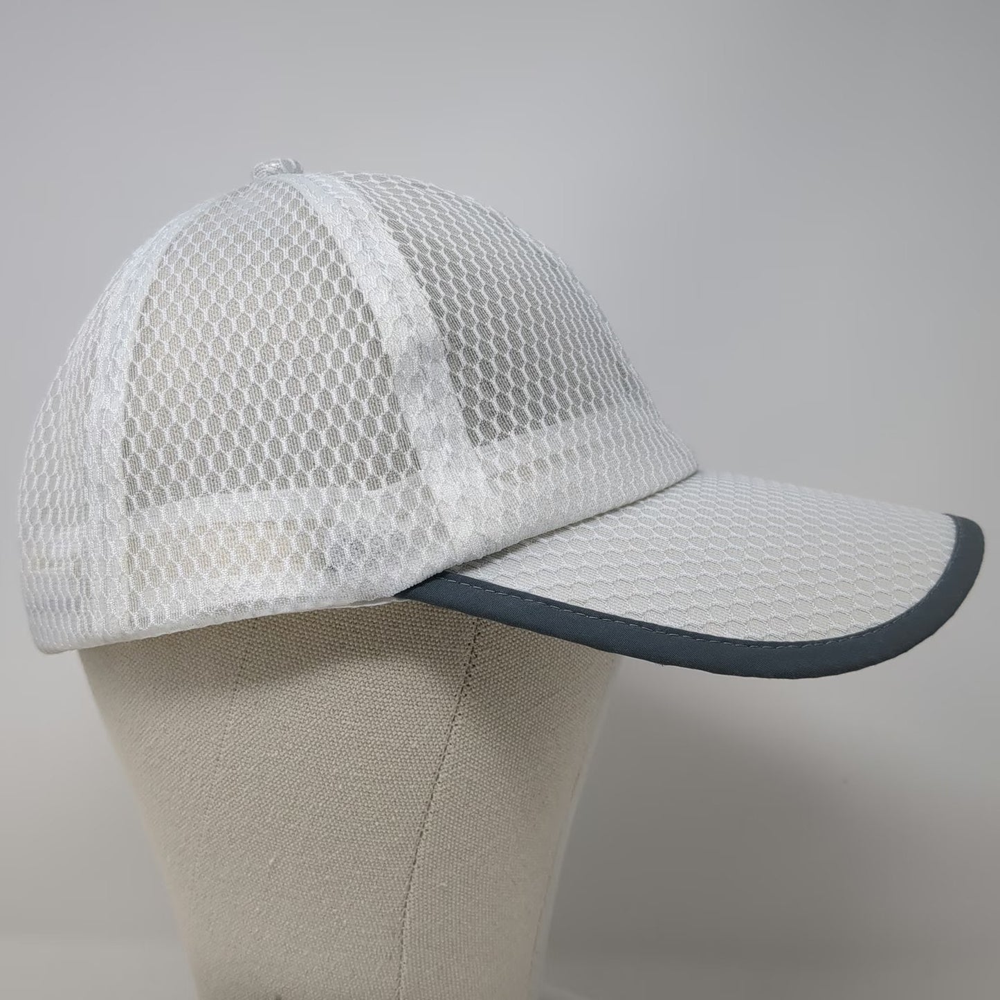 Baseball Cap White One Size Mesh Advocate Sports 2022 Gray Trim Breathable Hat