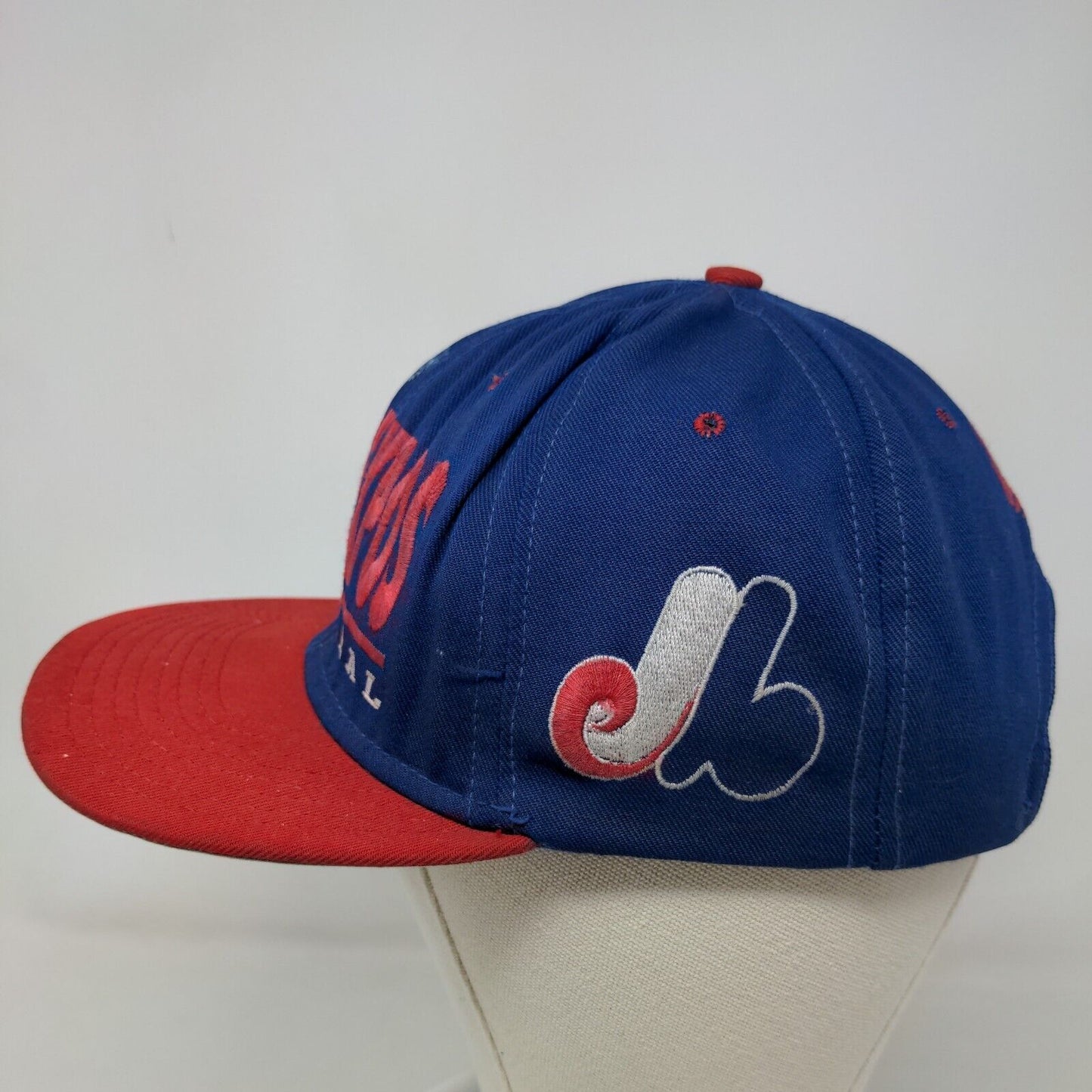 JB Expos Men's Snapback Hat Blue Red Embroidered Logo Adjustable