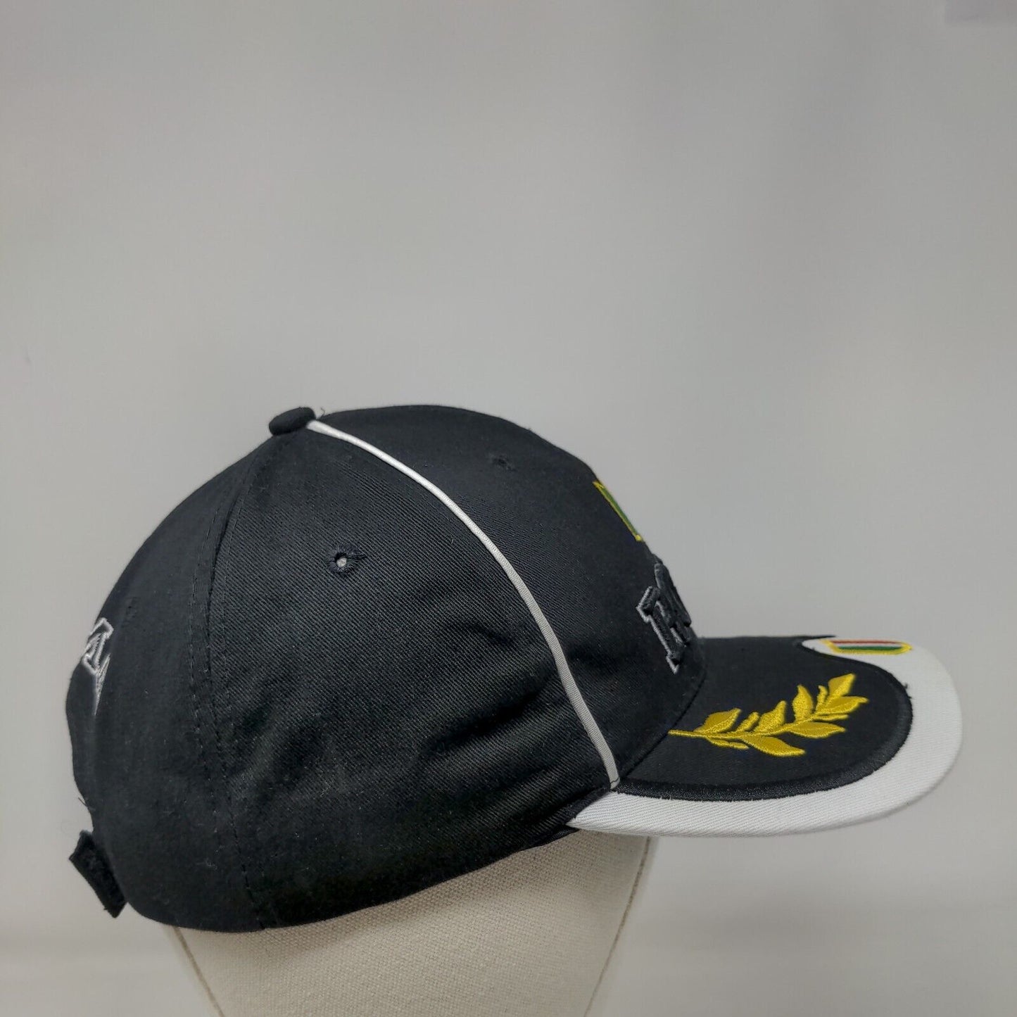 ROMA Strapback Hat Black One Size Adjustable Embroidered Patriotic 6 Panel