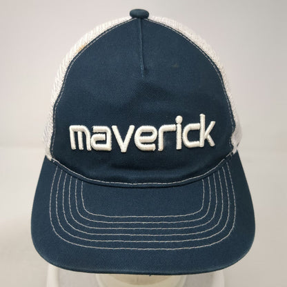 Green Devil Trucker Hat Blue White One Size Maverick Air Bump Cap Mesh Snapback