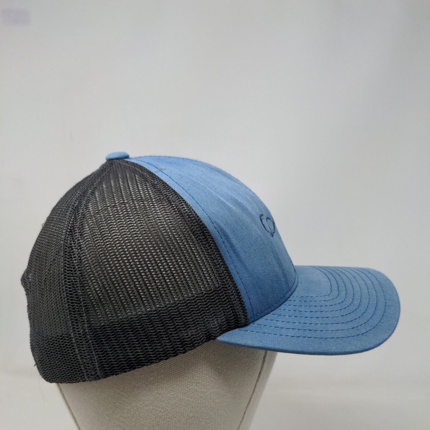Country Cred Snapback Mesh Back Trucker Hat Blue One Size Embroidered