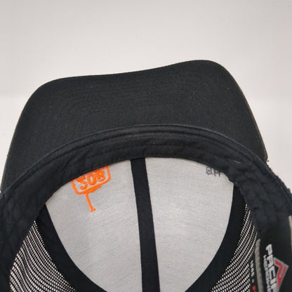 208 Logo Snapback Mesh Back Trucker Hat Black One Size Solid Mesh Back