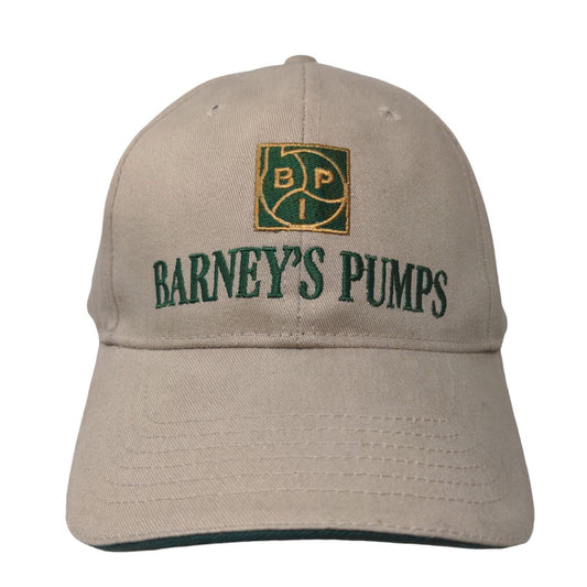 BPI Barney's Pumps Strapback Hat Tan One Size Embroidered 6 Panel Cap America