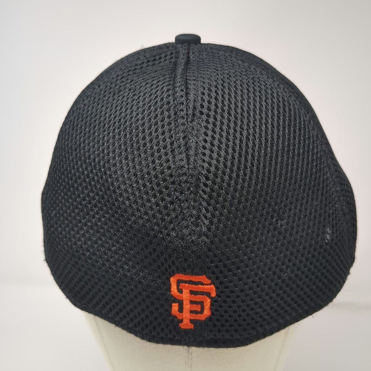 San Francisco Giants MLB New Era Baseball Cap Orange XL 39THIRTY Mesh Back Black