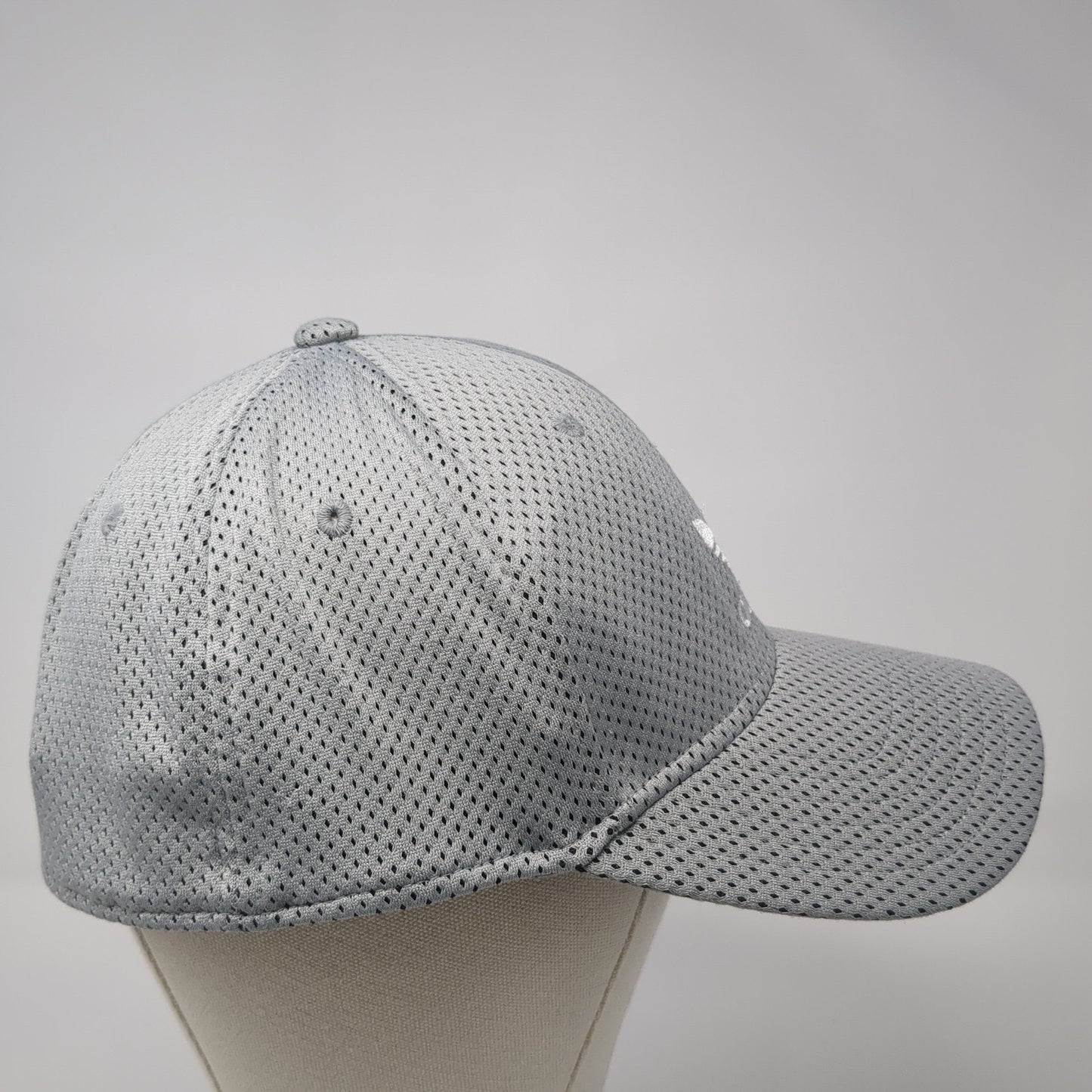 Adidas Trefoil Fitted Hat Gray One Size Embroidered Logo Stretch Outdoor