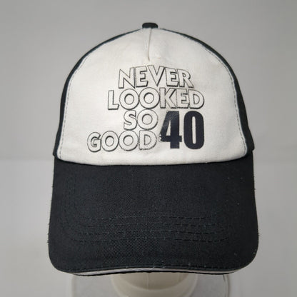 Never Looked So Good 40 Strapback Hat Black OS Adjustable Vented Holes 6 Panel