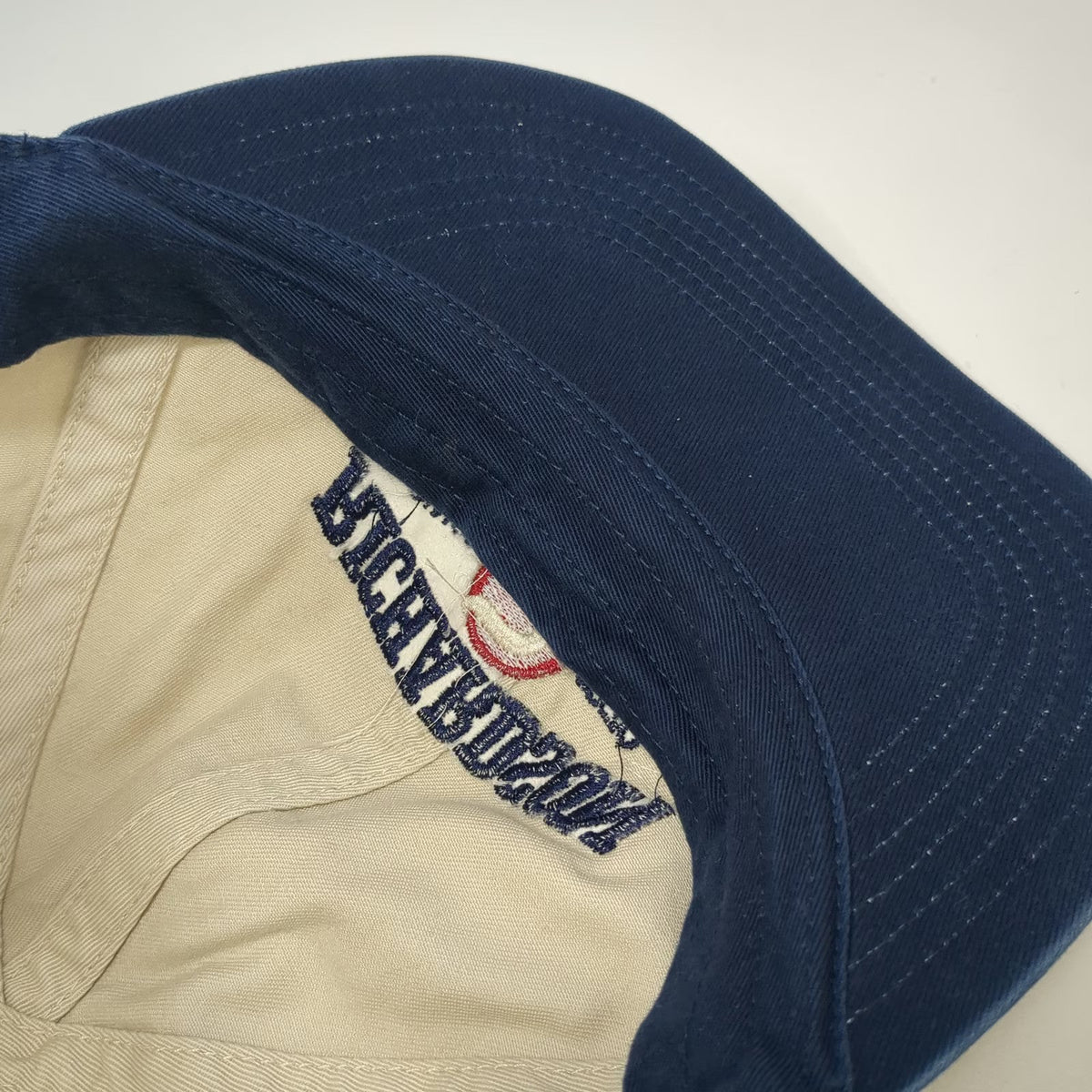 Richardson Baseball Cap Beige One Size Slideback Curved Brim Cotton Logo Hat