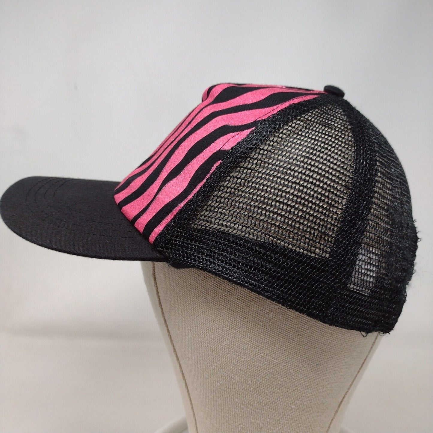 Zebra Stripes Snapback Mesh Back Trucker Hat Multi One Size Animal Print