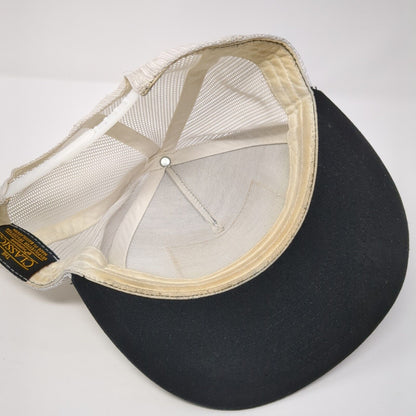 Lazy J Bull Skull Flower Snapback Trucker Hat Black One Size Mesh Back