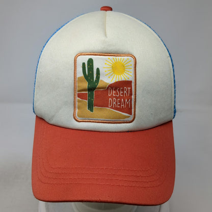 David and Young Trucker Hat White Orange Blue One Size Desert Dream Cactus Patch