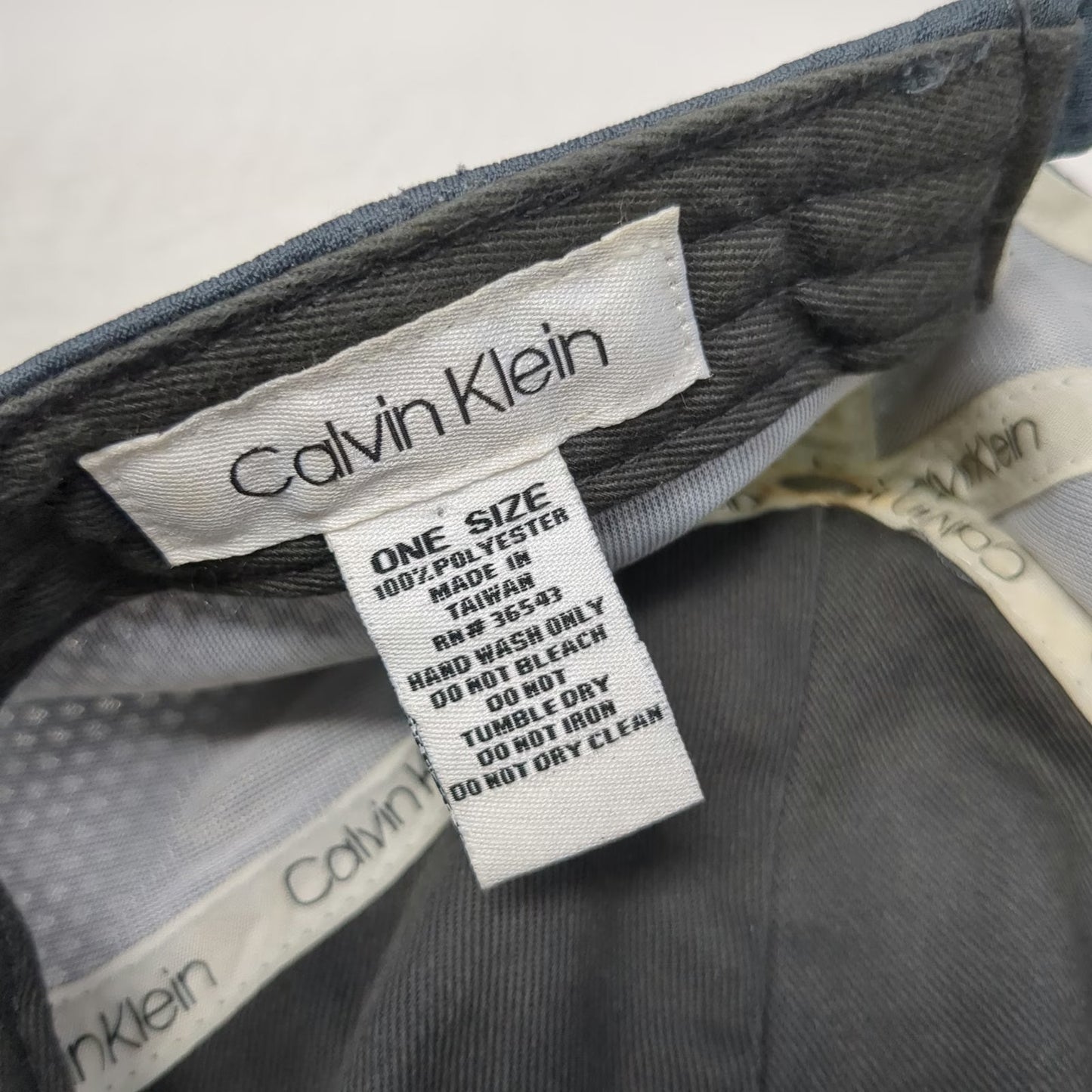 Calvin Klein Baseball Cap Gray One Size Polyester Adjustable Strapback Hat