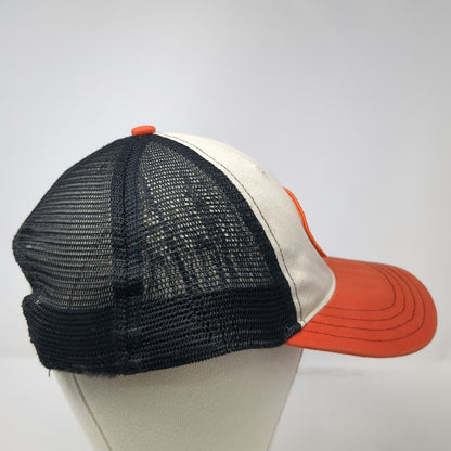 Richardson Trucker Hat Beige Black Orange One Size Universal Athletic Patch