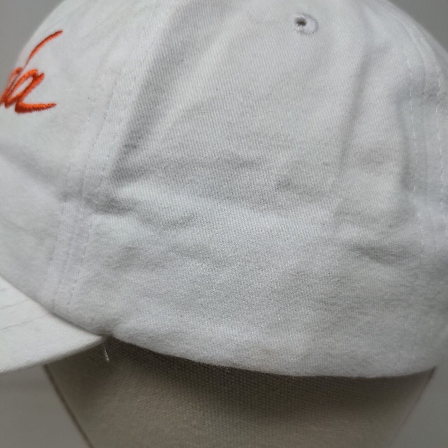 Onda Slideback Hat White OSFM Adjustable Embroidered Vented Holes 6 Panel