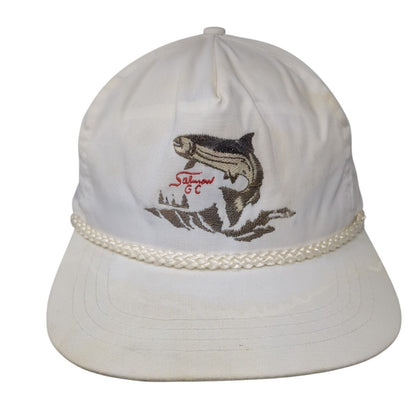 Salmon GC Slideback Hat White One Size Adjustable Embroidered Rope Sportcap