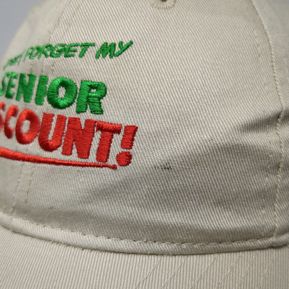 Baseball Cap Beige One Size Senior Discount Funny Slogan Humor Curved Brim Hat