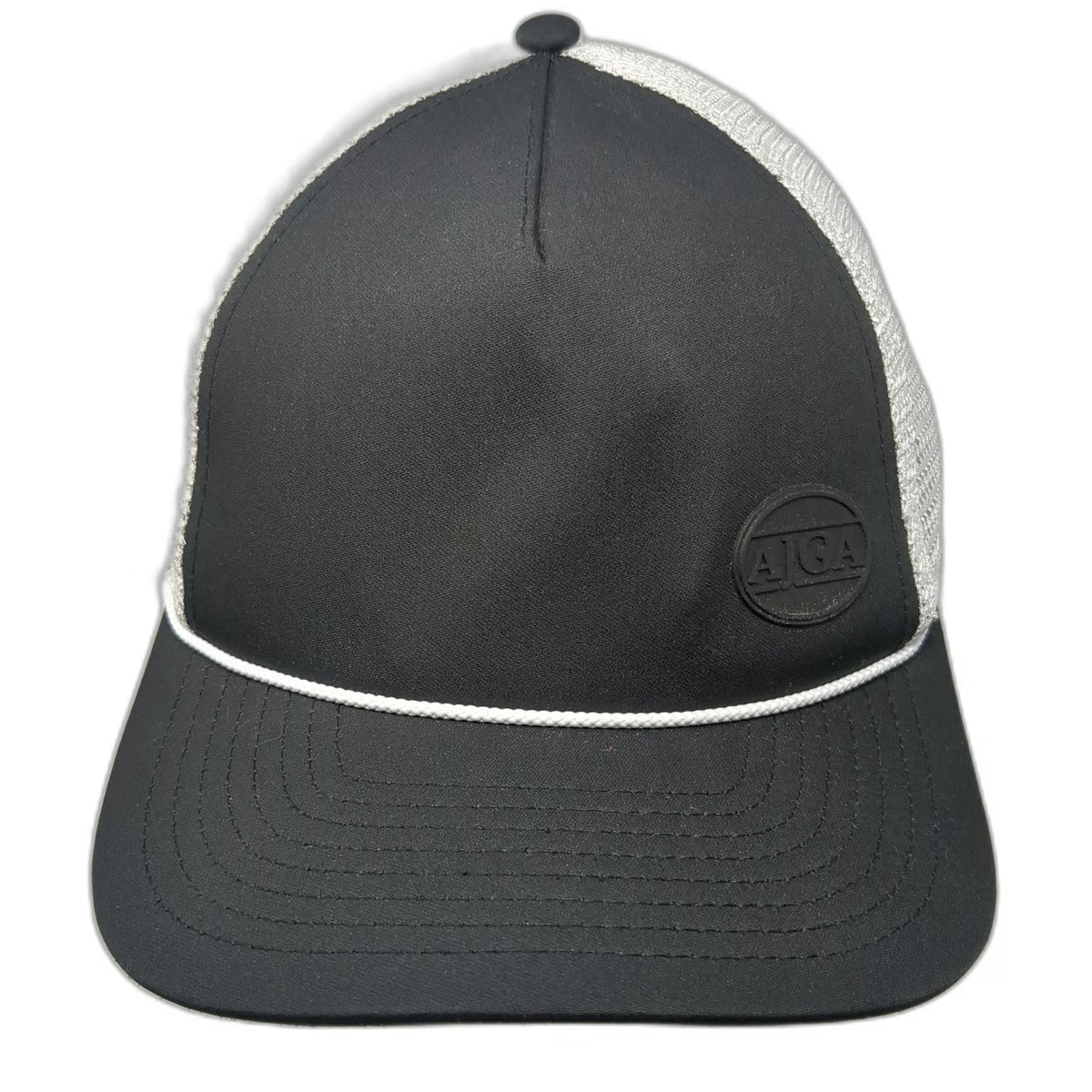 Imperial Trucker Hat Black One Size AJGA White Mesh Rope Snapback Golf
