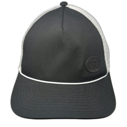 Imperial Trucker Hat Black One Size AJGA White Mesh Rope Snapback Golf