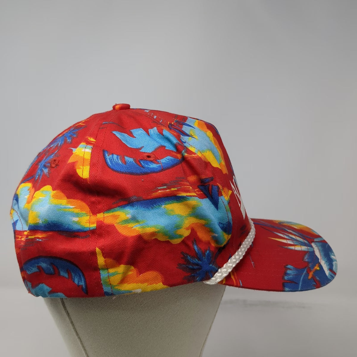 San Sun 5 Panel Red Floral Anderson Lumber Hat Rope One Size Snapback Tropical