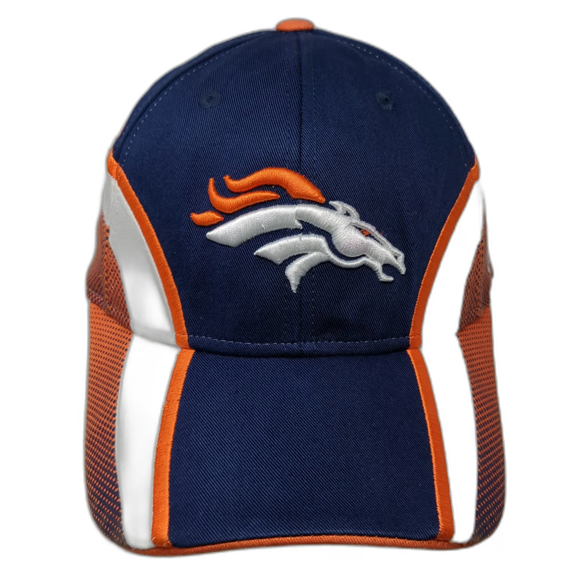 Reebok Denver Broncos NFL Blue Orange White OSFM Strapback Cotton Logo Cap Hat