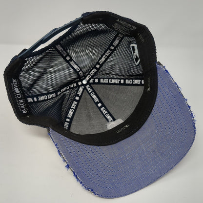 Party Time Live Lucky Top Golf Snapback Trucker Hat Blue OS Mesh Back Distressed