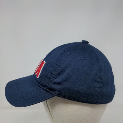 USA Slideback Hat Blue One Size Adjustable Embroidered Vented Holes 6 Panel