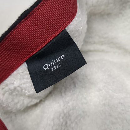 Quince Baseball Cap Black XS/S Cashmere Knit Sherpa Lined Leather Strap Hat