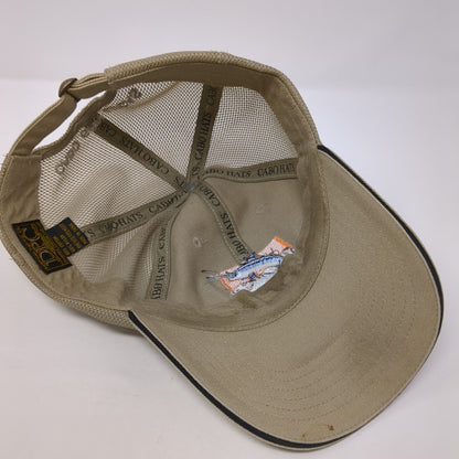 Marlin Fish Slideback Trucker Hat Tan One Size Mesh Back Cabo San Lucas