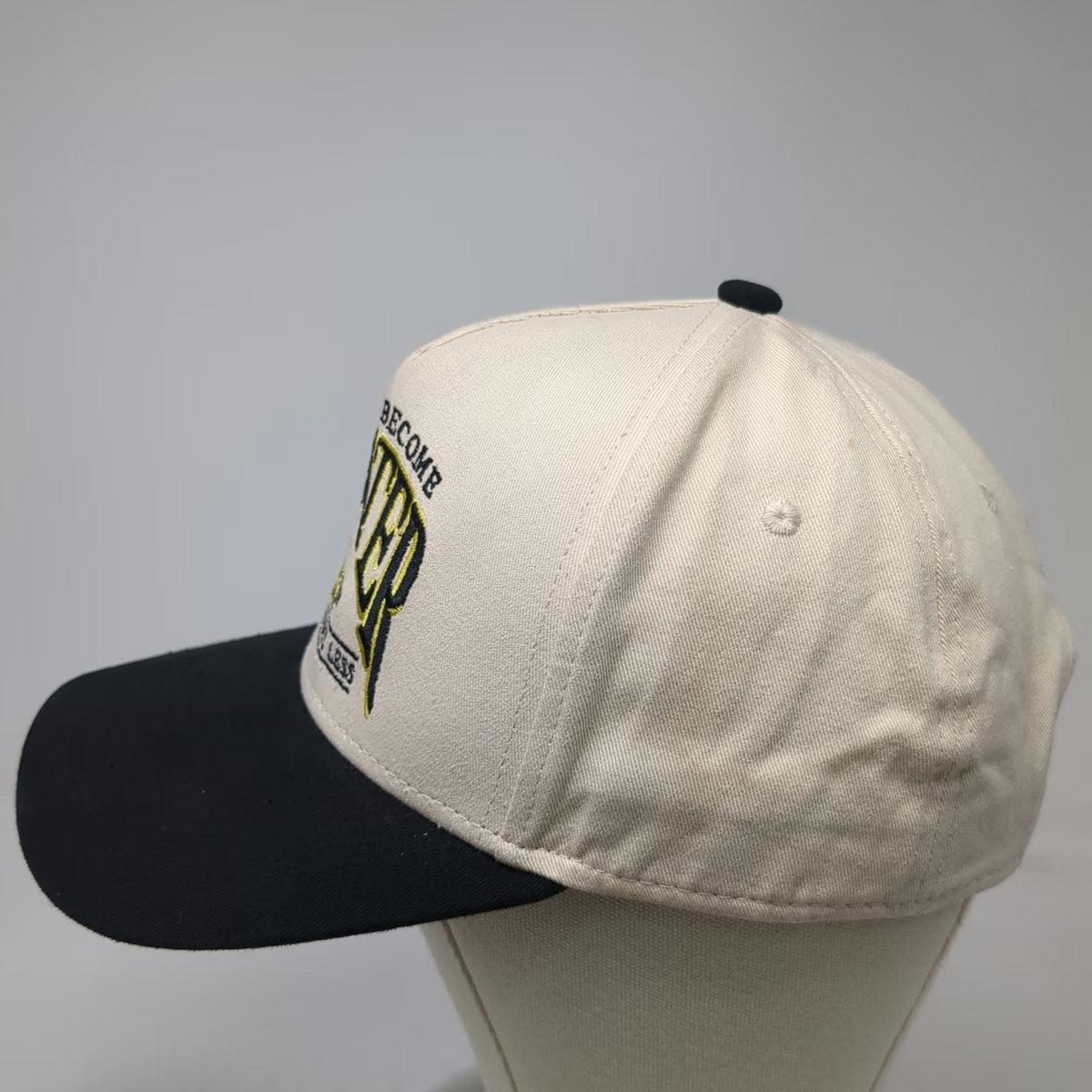 Beige Black 5 Panel Hat One Size Religious May He Become Greater Crown Snapback