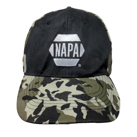 NAPA Men's Strapback Camo Hat OSFM Embroidered Logo 100% Cotton