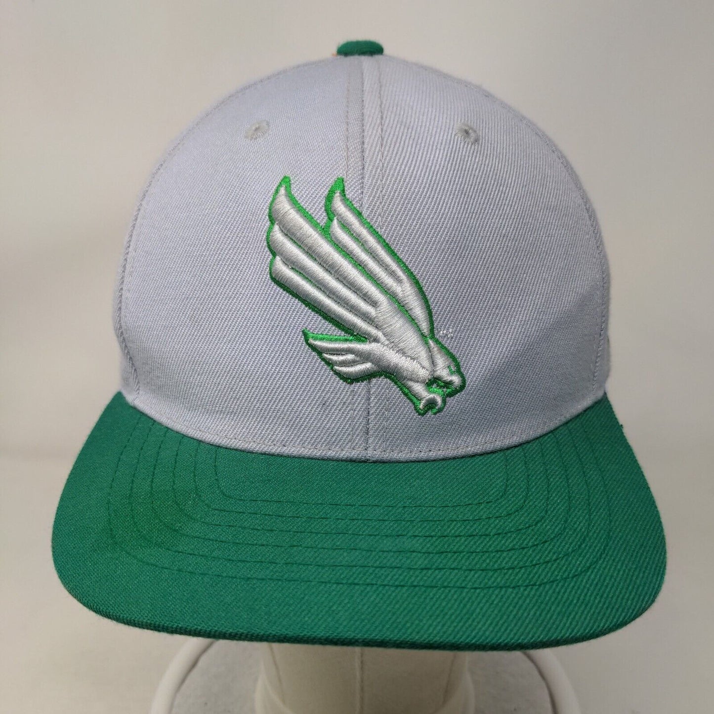 North Texas Mean Green Fitted Hat Gray Green Size 7 3/8 Eagle Logo NCAA