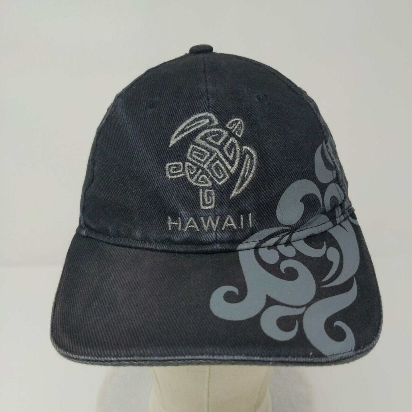 Hawaii Slideback Hat Black One Size Adjustable Embroidered 6 Panel Surfware