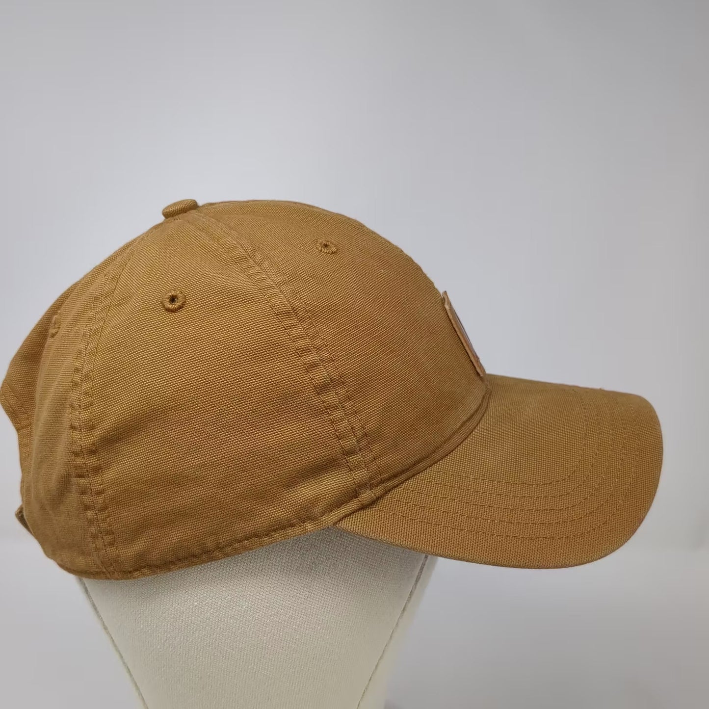 Carhartt Brown Baseball Cap OS Logo Patch Adjustable Canvas Strapback Hat