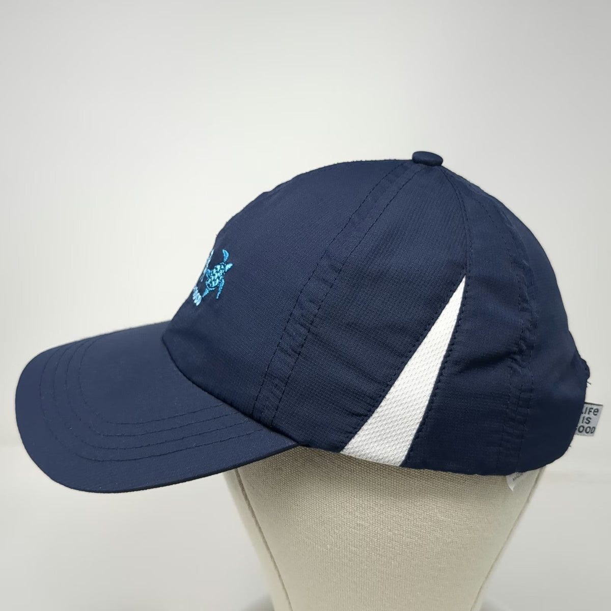 Life is Good Baseball Cap Blue One Size Sea Turtle Mesh Reflective Strap Hat