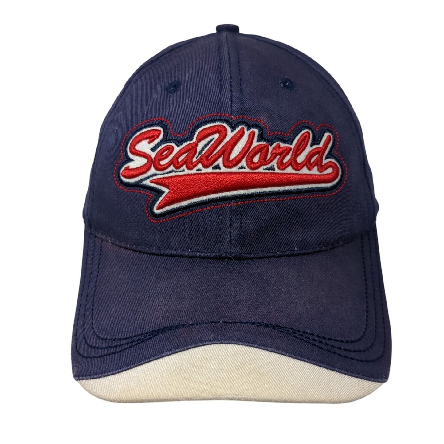 SeaWorld Adventure Parks Strapback Hat Blue OSFA Adjustable Embroidered