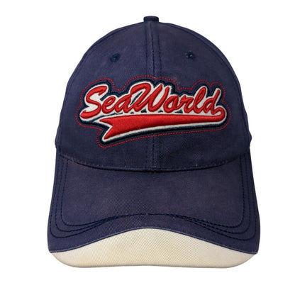 SeaWorld Adventure Parks Strapback Hat Blue OSFA Adjustable Embroidered
