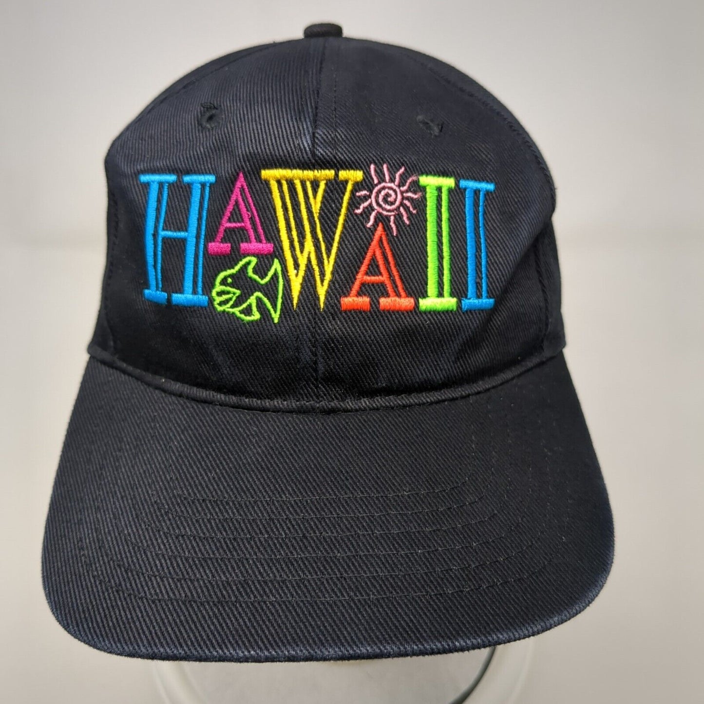 Hawaii Snapback Hat Black OSFA Solid Adjustable Embroidered Hawaiian