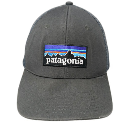 Patagonia Trucker Hat Gray One Size Mesh Back Snapback Mountain Logo Patch
