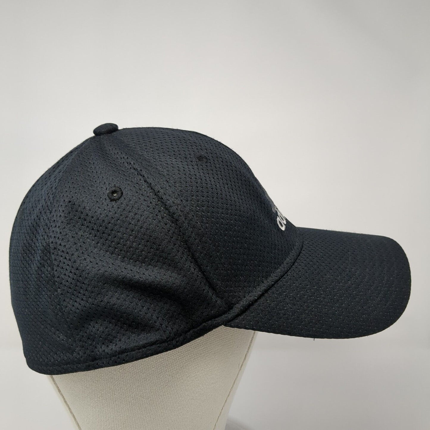 Adidas Fitted Hat Black One Size Embroidered Vented Holes Breathable 6 Panel