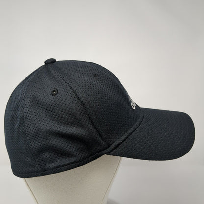 Adidas Fitted Hat Black One Size Embroidered Vented Holes Breathable 6 Panel