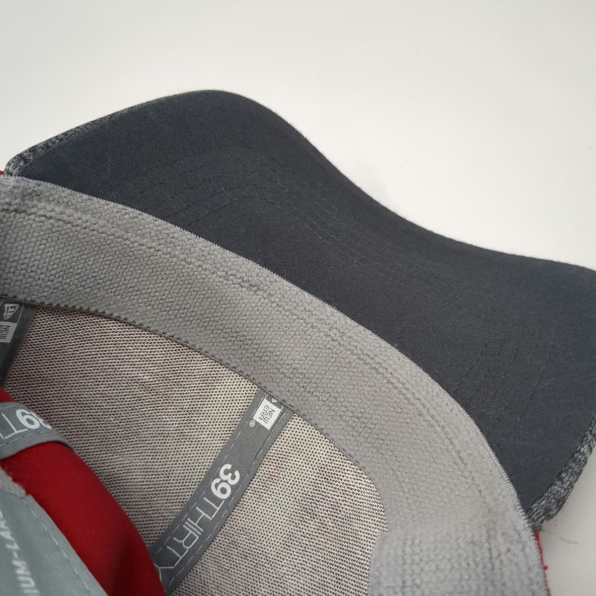 Nebraska Cornhuskers NCAA New Era Red Gray L Hat 39THIRTY Stretch Curved Brim