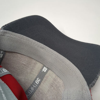 Nebraska Cornhuskers NCAA New Era Red Gray L Hat 39THIRTY Stretch Curved Brim