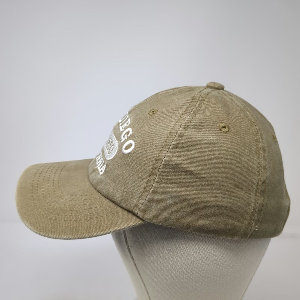 Brown Baseball Cap San Diego California Est 1850 One Size Hat Strapback Cotton
