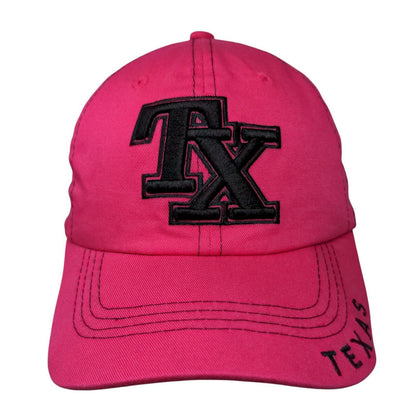 Texas Slideback Hat Pink One Size Adjustable Embroidered Vented Holes Sports Cap