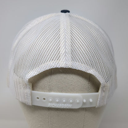 Richardson Trucker Hat Blue White L Mesh Snapback Bakes Brewing Co Embroidered