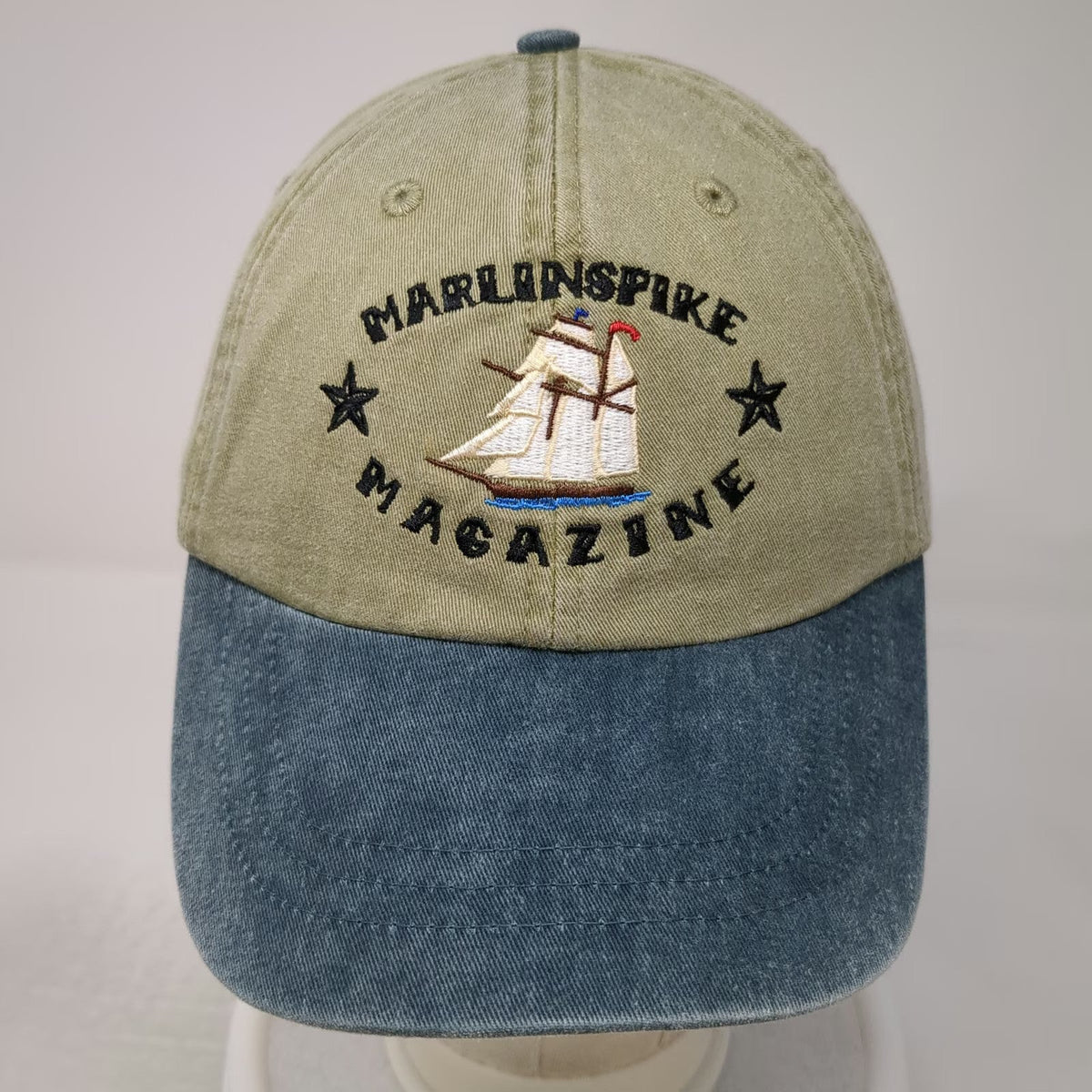Adams Baseball Cap Green Blue One Size Marlinspike Magazine Sailing Ship Hat