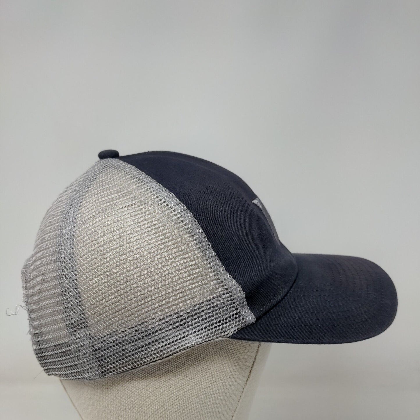 Hurley Snapback Mesh Back Trucker Hat Blue One Size Embroidered Logo