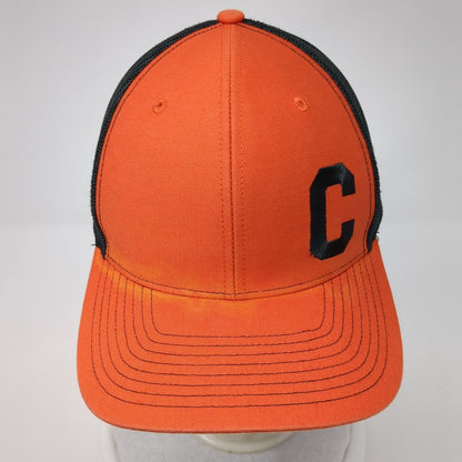 Letter C Snapback Mesh Back Trucker Hat Orange One Size Embroidered