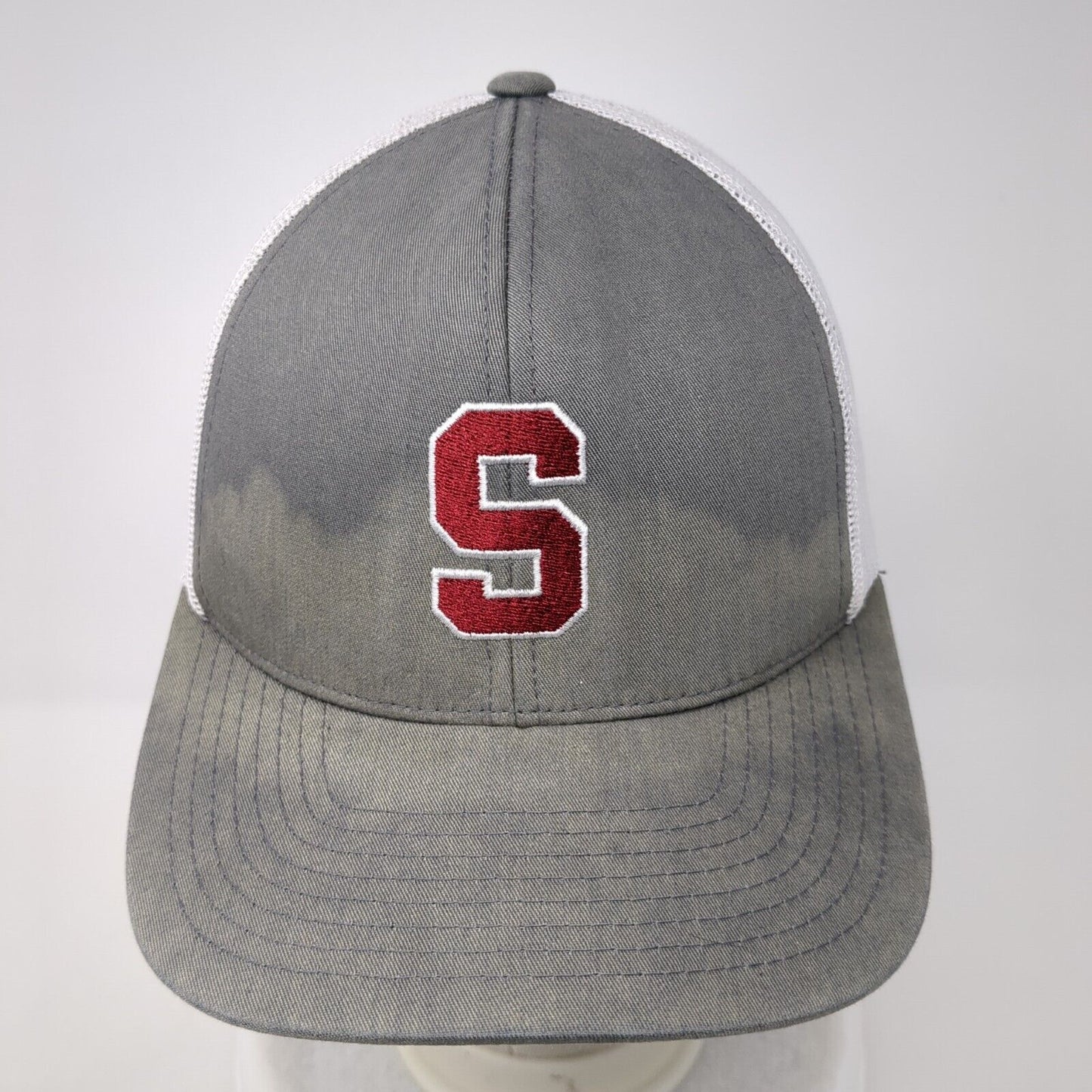 Letter S Snapback Trucker Hat Gray OS Adjustable Mesh Back Pacific Headwear